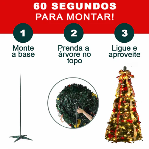Árvore de Natal Retrátil + Brinde Exclusivo de Black Friday