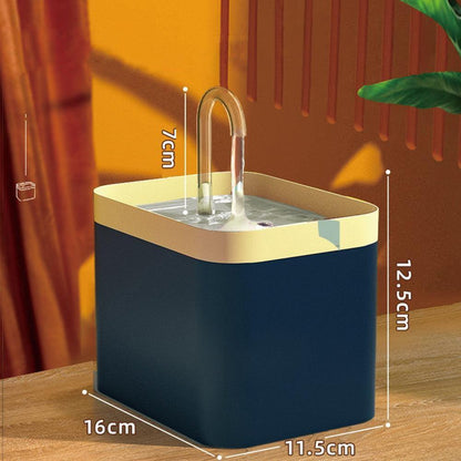 Fonte de Água Interativa para Gatos - Fonte Elétrica para Pets Fonte de Água - Pets 001 Falco Azul Marinho USB 