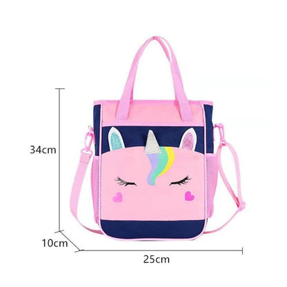 Mochila Escolar Infantil Unicórnio - Acompanha Estojo e Lancheira